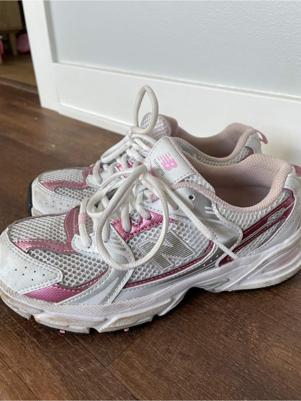 New Balance Pink and White Women's Athletic Sneakers